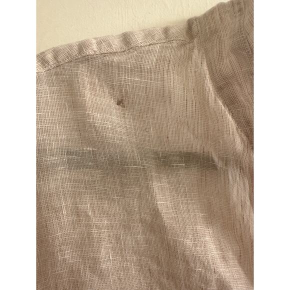 Grayson Linen Button Up Shirt Beige Long Sleeve Coastal Grandma Minimalist Large - Picture 4 of 7